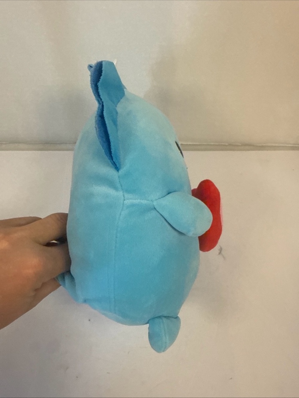 Plush Blue Dinosaur Holding Heart Soft Pet Toy - Picture 5 of 6